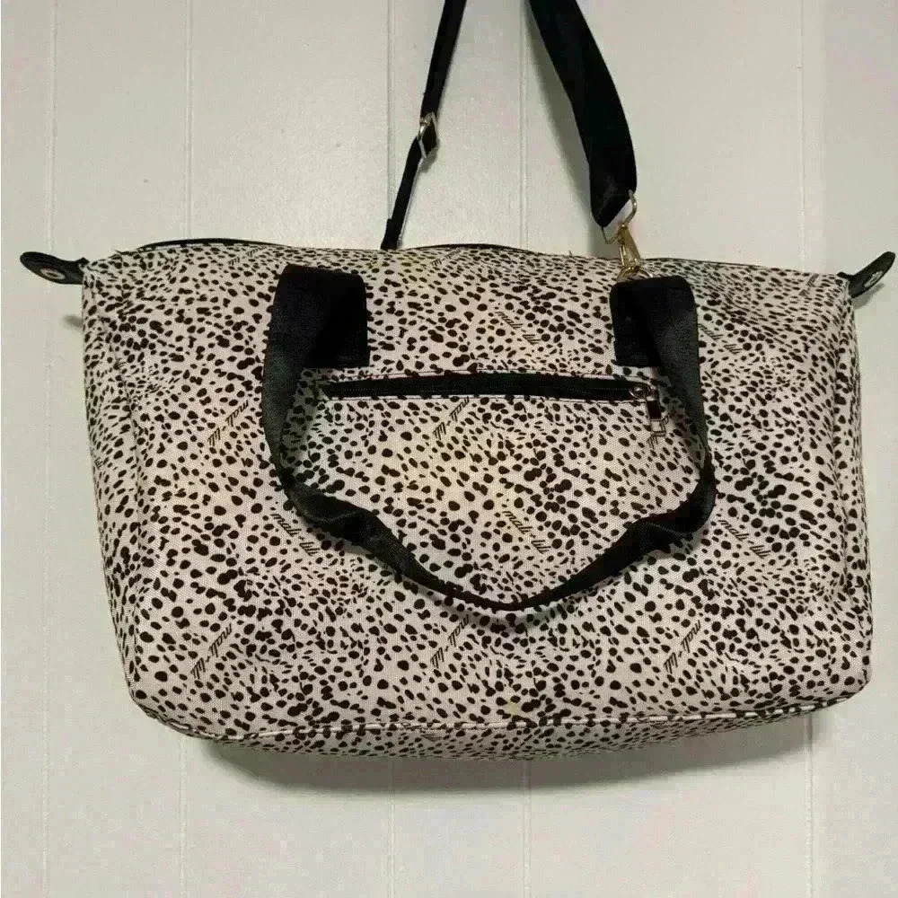 Mali + Lili Signature Leopard Print Weekender Bag Carry On Tote Zipper